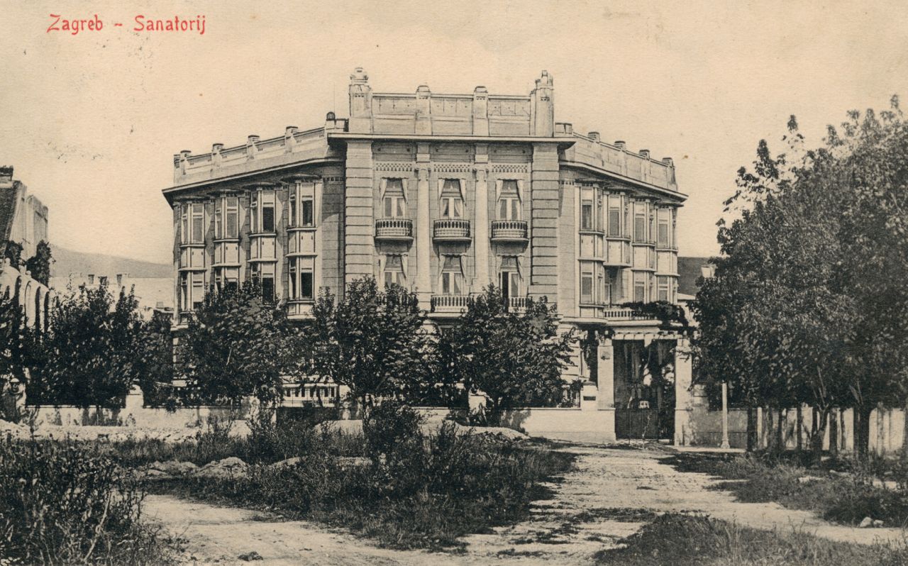 Klaićeva ulica, sanatorij oko 1910. godine (tada Jelisavina ulica)